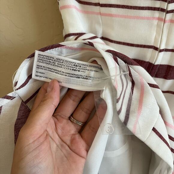 New C/MEO Collective On Her Own Striped Ruffle Strapless Midi Dress XS - Picture 7 of 7